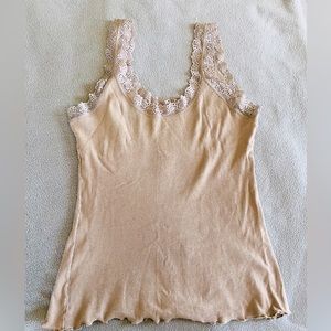 Women’s tan/brown ribbed tank top size M